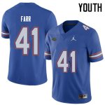 Youth Florida Gators #41 Ryan Farr NCAA Jordan Brand Royal Authentic Stitched College Football Jersey JBM2462WG